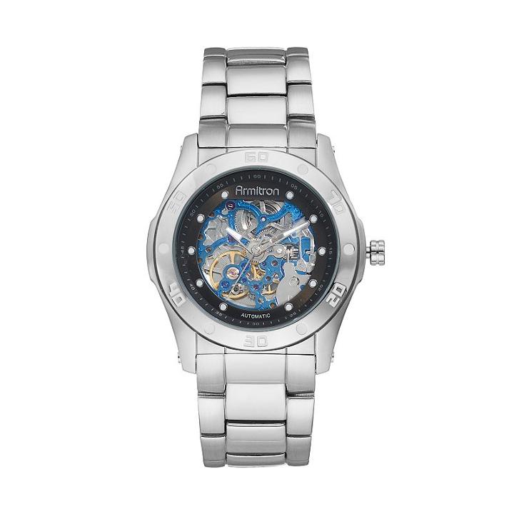 Armitron Men's Stainless Steel Automatic Skeleton Watch - 20/4406bisv, Grey