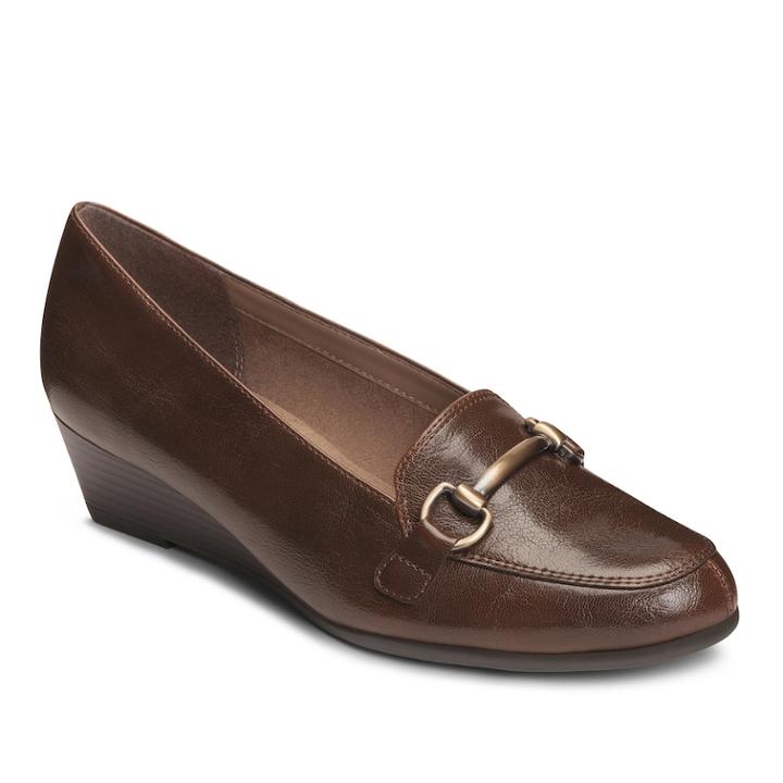 A2 By Aerosoles Love Spell Women's Wedge Loafers, Size: 7 Wide, Brown