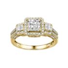 Diamond Square Halo Engagement Ring In 10k Gold (1 Ct. T.w.), Women's, Size: 6, White