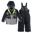 Toddler Boy Zeroxposur Heavyweight Abstract Jacket & Bib Overall Snow Pants Set, Size: 4t, Med Grey