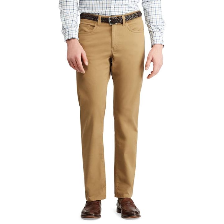 Men's Chaps Slim-fit Stretch Twill 5-pocket Pants, Size: 36x30, Brown