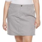 Plus Size Croft & Barrow&reg; Essential Twill Skort, Women's, Size: 18 W, Grey