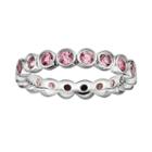 Stacks And Stones Sterling Silver Pink Tourmaline Eternity Stack Ring, Women's, Size: 9