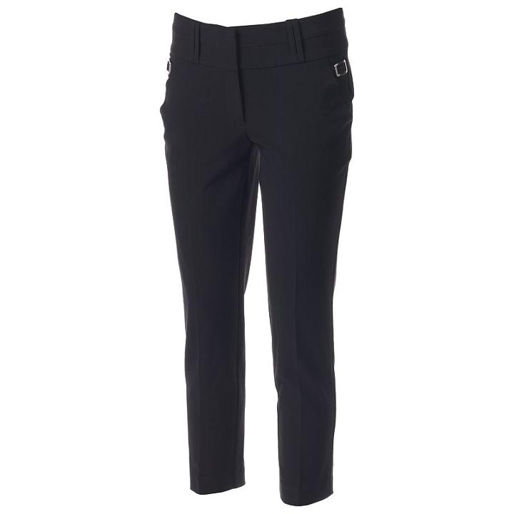 Candie's, Juniors' &reg; Marilyn Buckle Accent Ankle Pants, Girl's, Size: 3, Black