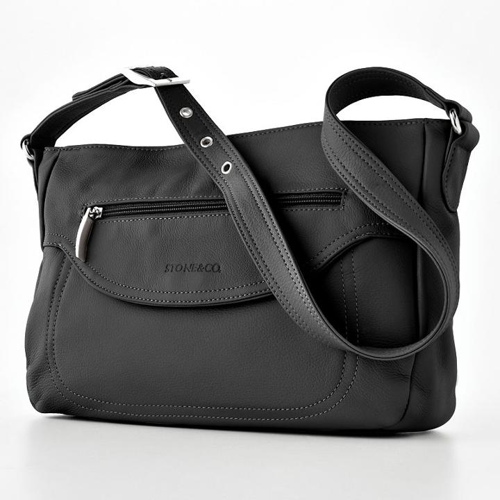 Stone And Co. Mary Kate Leather Shoulder Bag, Women's, Black