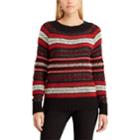 Women's Chaps Striped Scoopneck Sweater, Size: Xxl, Black