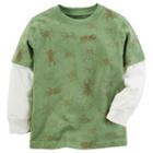 Boys 4-7x Carter's Bugs Mock-layer Tee, Size: 7, Green