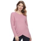 Women's Croft & Barrow&reg; Tulip Hem Sweater, Size: Large, Med Pink