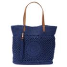 Sonoma Goods For Life&trade; Crochet Beaded Tassel Tote, Women's, Blue
