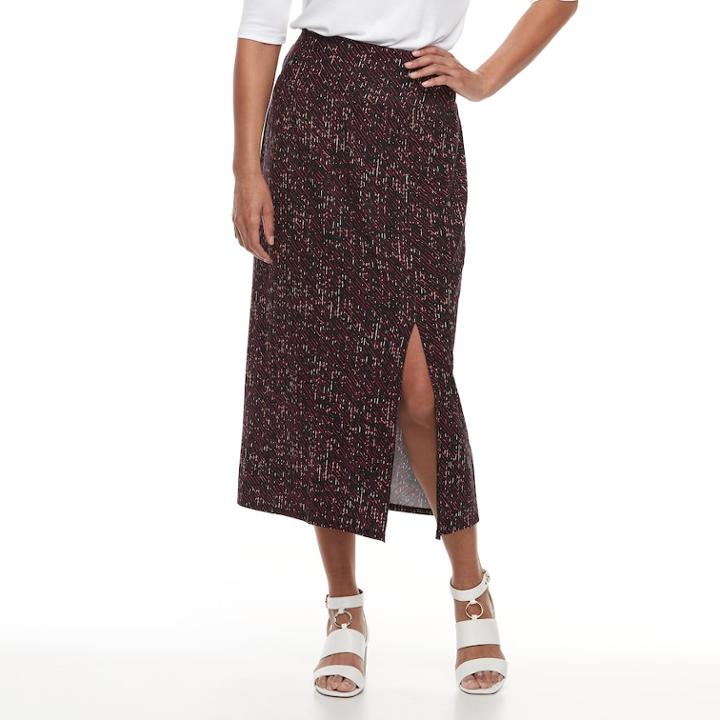 Petite Apt. 9&reg; Tummy Control Maxi Skirt, Women's, Size: L Petite, Black