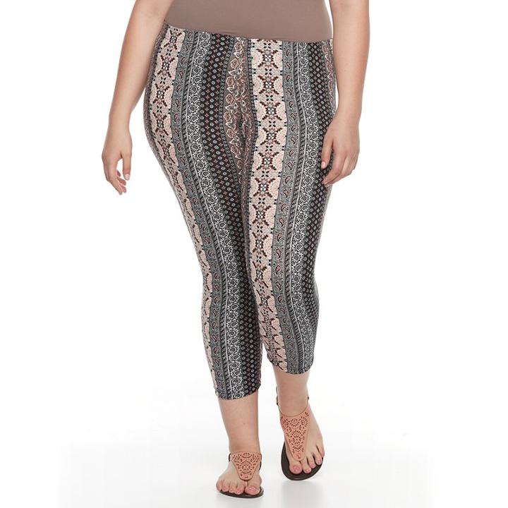 Plus Size French Laundry Capri Peached Leggings, Women's, Size: 2xl, Orange Oth