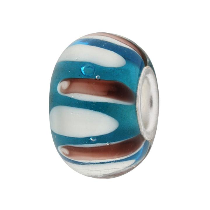 Individuality Beads Sterling Silver Striped Glass Bead, Women's, Multicolor