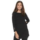 Women's Apt. 9&reg; Pointelle Tunic, Size: Large, Black