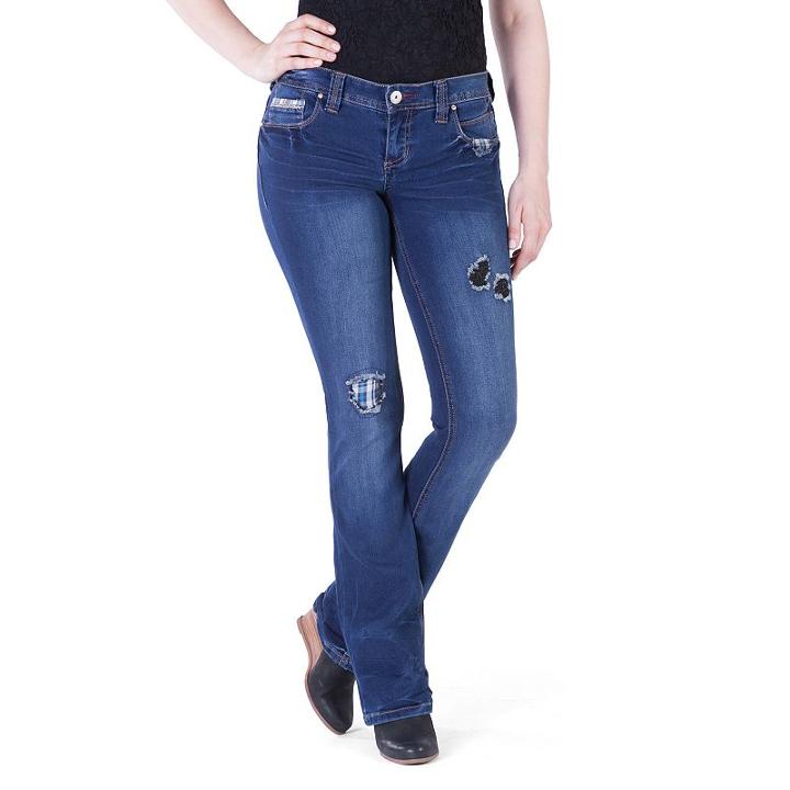 Juniors' Amethyst Ripped Slim Bootcut Jeans, Girl's, Size: 1, Light Blue