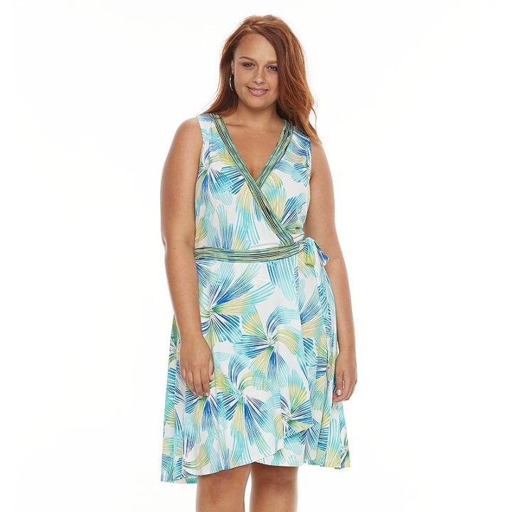 Plus Size Suite 7 Swirl Faux-wrap Dress, Women's, Size: 16 W, Ovrfl Oth