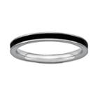 Stacks And Stones Sterling Silver Black Enamel Stack Ring, Women's, Size: 10