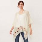 Women's Lc Lauren Conrad Semi-sheer Embroidered Ruana, White