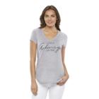 Women's Apt. 9&reg; V-neck Graphic Tee, Size: Large, Dark Grey