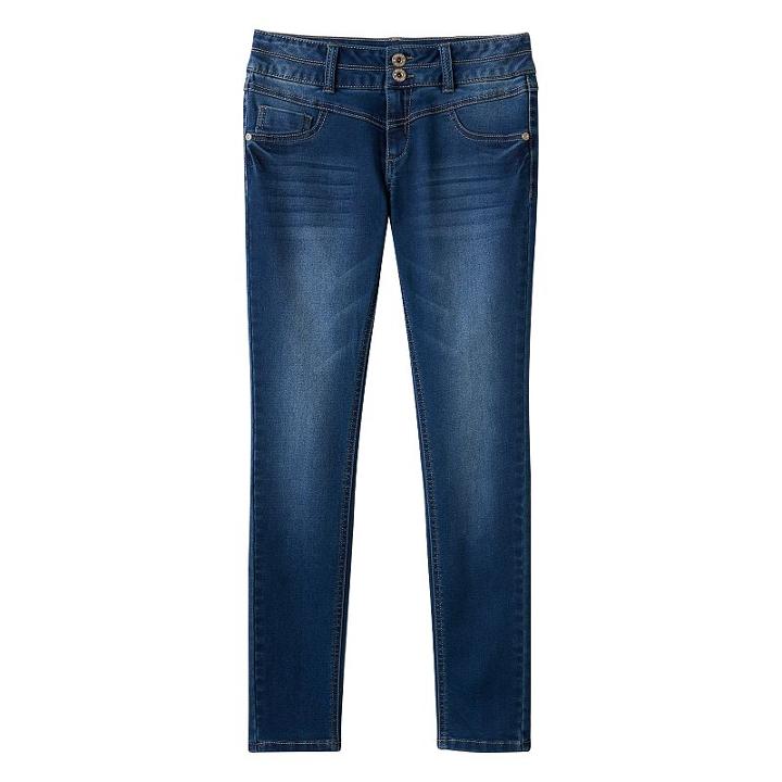 Plus Size Girls 7-16 Mudd&reg; 2-button Jeggings, Girl's, Size: 14 1/2, Turquoise/blue (turq/aqua)