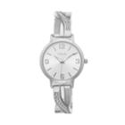 Folio Women's Crystal Criss Cross Half Bangle Watch, Size: Medium, Grey