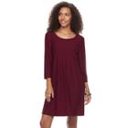 Women's Nina Leonard Swiss Dot Trapeze Dress, Size: Medium, Med Red