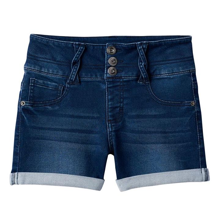 Girls 7-16 & Plus Size So&reg; Braided Belt Loop High-waist Jean Shorts, Girl's, Size: 12, Med Blue