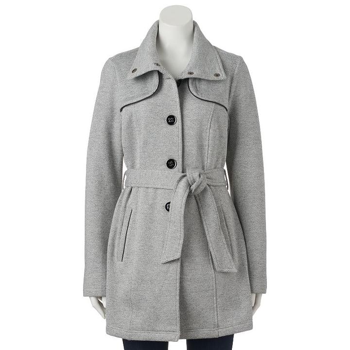 Juniors' Iz Byer California Belted Button-down Fleece Jacket, Teens, Size: Xl, Light Grey