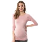 Maternity Pip & Vine By Rosie Pope Ruched Raglan Tee, Women's, Size: L-mat, Pink Other