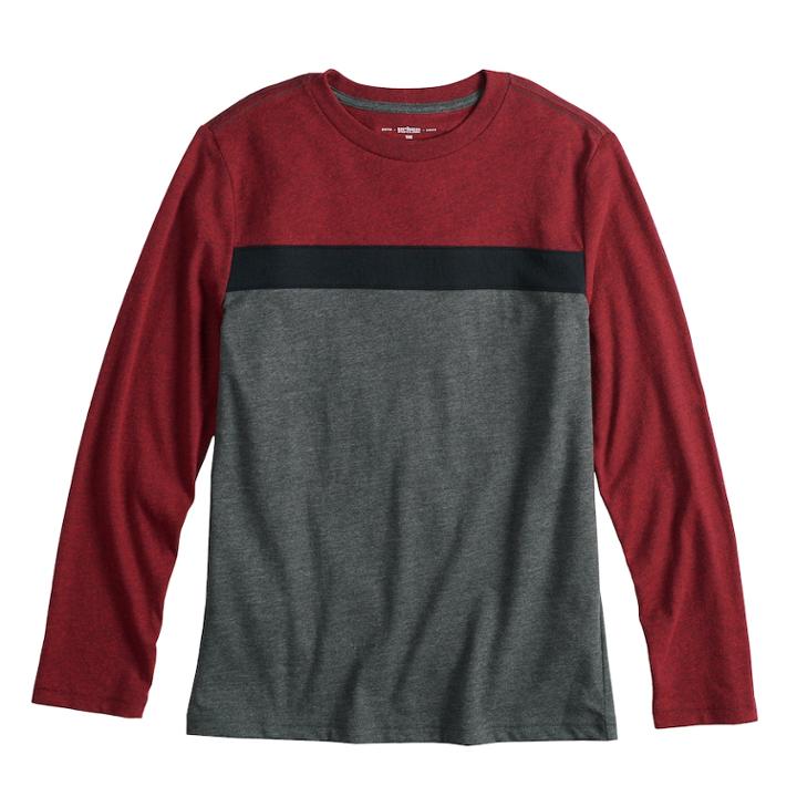 Boys 8-20 & Husky Urban Pipeline&reg; Chest-stripe Tee, Size: Small, Med Red