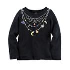 Girls 4-8 Carter's Necklace Halloween Tee, Girl's, Size: 6, Black