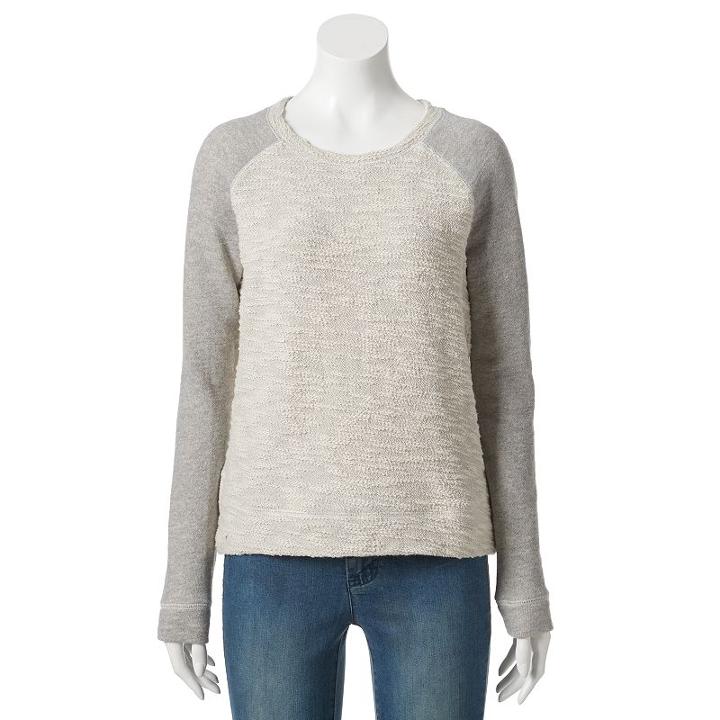 Women's Sonoma Goods For Life&trade; French Terry Crewneck Sweatshirt, Size: Medium, Med Grey