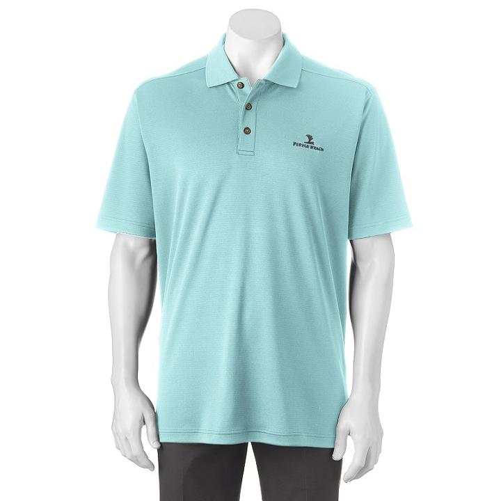 Men's Pebble Beach Classic-fit Textured Performance Golf Polo, Size: Small, Dark Blue