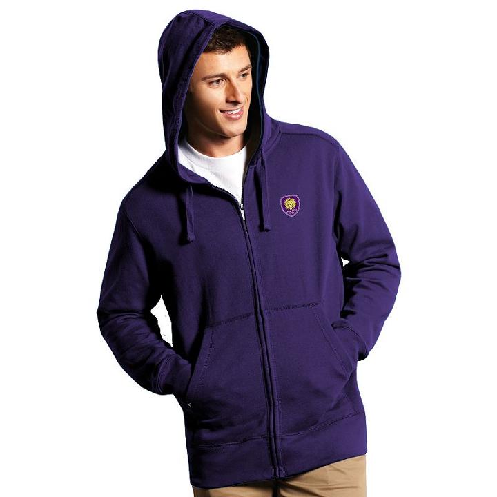 Men's Antigua Orlando City Sc Signature Full-zip Hoodie, Size: Xl, Drk Purple