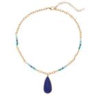 Napier Blue Teardrop & Bead Necklace, Women's, Med Blue