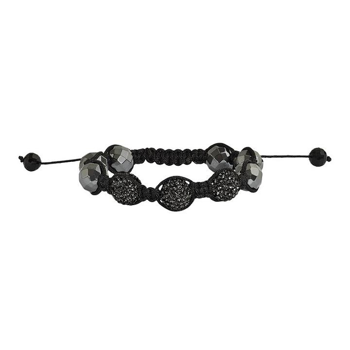 Hematite And Crystal Bead Bracelet, Women's, Black