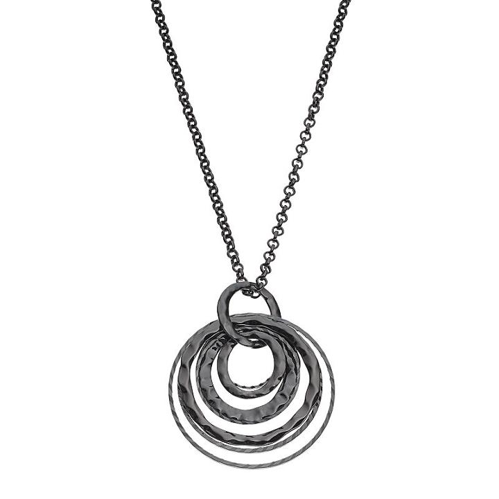 Apt. 9&reg; Hammered Interlocking Circle Pendant Necklace, Women's, Oxford