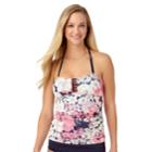 Women's Cole Of California D-cup Crochet Bandeaukini Top, Size: Small, Bondi Blooms