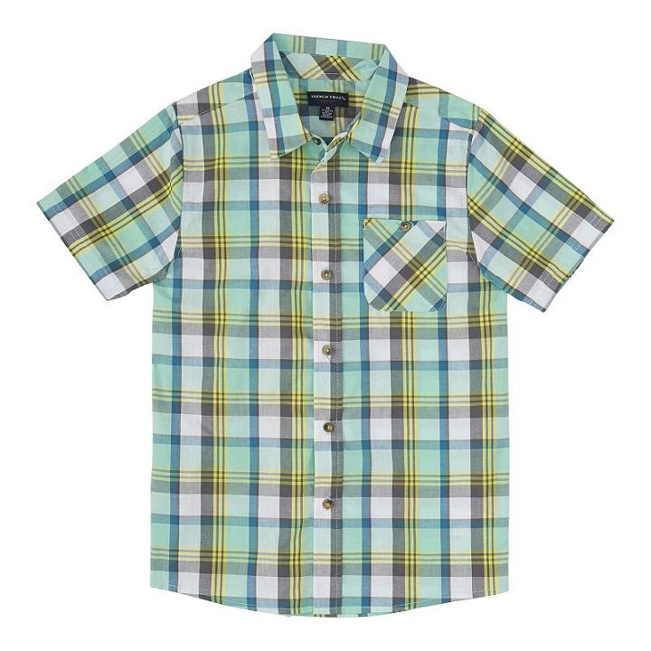 Boys 8-20 French Toast Plaid Button-down Shirt, Boy's, Size: 14, Turquoise/blue (turq/aqua)