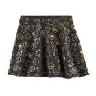 Girls 7-16 & Plus Size So&reg; French Terry Nep Foil Patterned Circle Skirt, Size: Xxl/16, Black