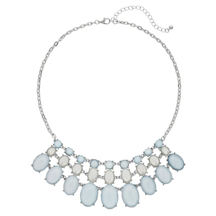 Blue Oval Statement Necklace, Women's