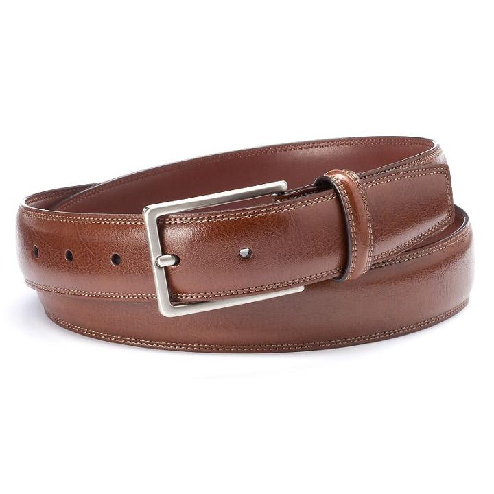 Men's Apt. 9&reg; Classic Leather Belt, Size: 32, Brown Oth
