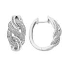Sterling Silver 1 Carat T.w. Diamond Braided Hoop Earrings, Women's