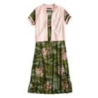 Girls 7-16 My Michelle Floral Print Varsity Dress & Vest Set, Size: 10, Green