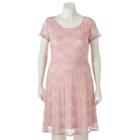 Juniors' Plus Size Wrapper Lace A-line Dress, Teens, Size: 1xl, Med Pink