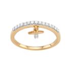 Sterling Silver 1/5 Carat T.w. Diamond Angel Charm Ring, Women's, Size: 8, White