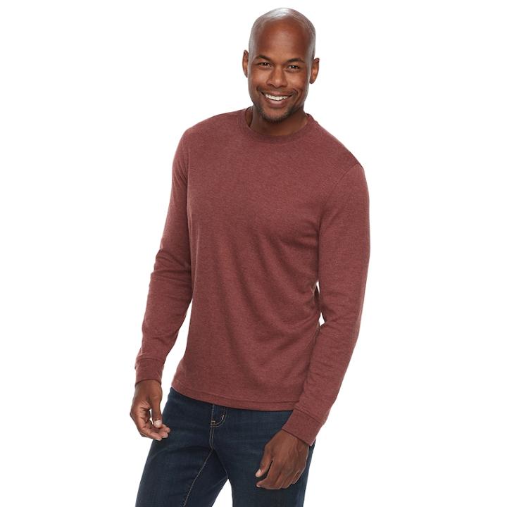 Men's Croft & Barrow&reg; Classic-fit Easy-care Crewneck Tee, Size: Large, Dark Red