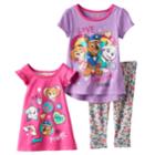 Toddler Girl Paw Patrol Skye, Everest & Chase Peace & Love Tees & Leggings Set, Size: 3t, Purple