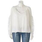 Juniors' Plus Size Heartsoul Cold Shoulder Peasant Top, Girl's, Size: 2xl, Lt Beige