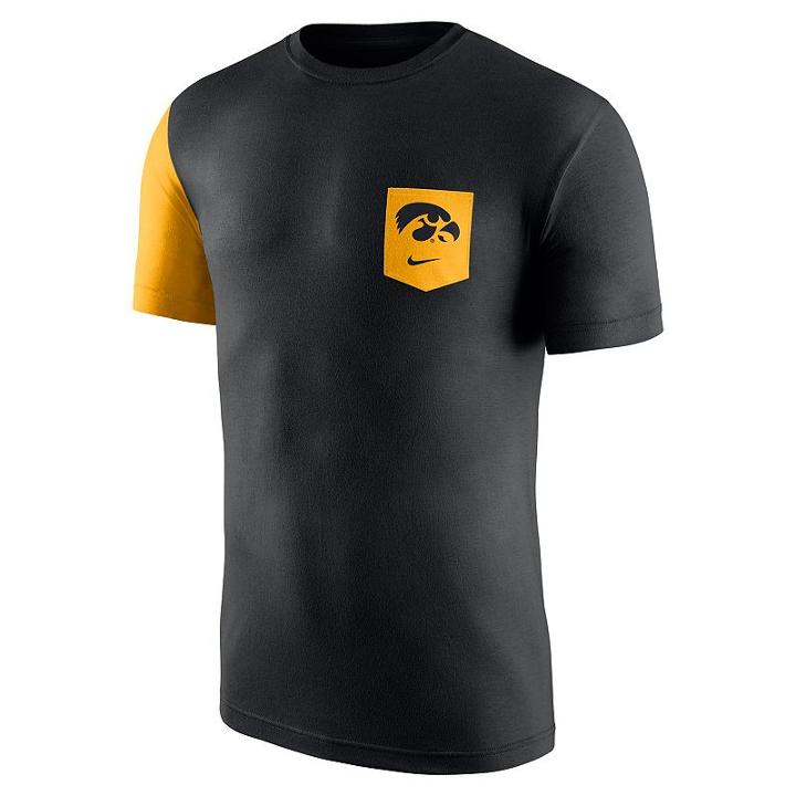 Men's Nike Iowa Hawkeyes Player Pocket Tee, Size: Large, Black