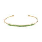 Green Simulated Peridot Cuff Bracelet, Women's